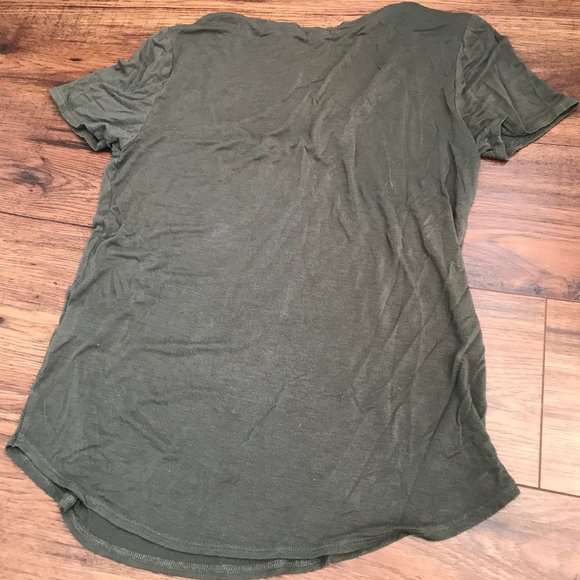 Garage army green scoop neck tee - Picture 2 of 2